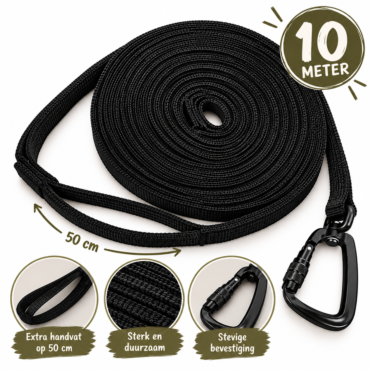 Trainingslijn 10 Meter | Anti-Slip Lange Lijn